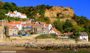 The Yorshire seaside village of Runswick Bay on a beautiful summer's day