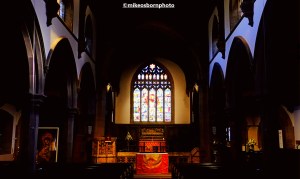 The interior of Howarth parish church in West Yorkshire