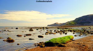 The rocks and cliffs on the Yorkshire coast at Runswick Bay