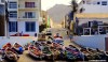 Colourful fishing boats on the quayside of Ponta do Sol in Cape Verde