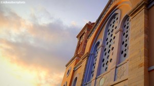 Agos Nikolaos church in Pyrgos on the Greek island of Tinos at dusk
