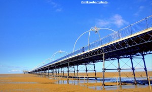A view of Southport Pier on the Mersey Coast.
