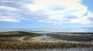 A natural shoreline of the north Wales coast close to Rhos-on-Sea.