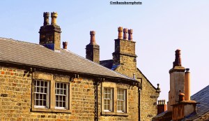 A collection of chimney pots in the historic English city of Lancaster.