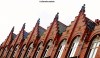 Elaborate Victorian roofs on the main street of Colwyn Bay in north Wales.