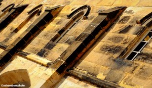 The solid walls of Lancaster Castle,