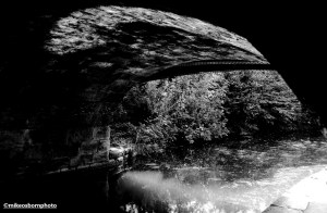 A bridge over the canal that runs through the old English city of Lancaster.