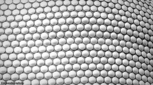 The distinct textured exterior to the Selfridges building in Birmingham.