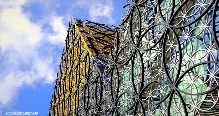 A view of Birmingham's ornate and modern public library