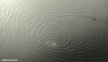A single drop of water creates ripples in a Manchester canal.