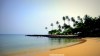 The beach and pool area at Club Santana in São Tomé.