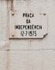 A plaque marking São Tomé e Príncipe's independence in 1975.