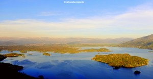 A view over Salt Lake or Slansko Jezero in Montenegro.
