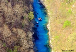 The electric blue colour of the Tara River in Montenegro.