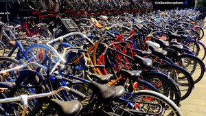 A tangle of bicycles parked outside Rotterdam's Centraal Station.
