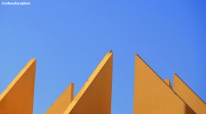 The concrete peaks of SBH Taro Beach hotel in Costa Calma, Fuerteventura.