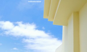 The elegant waves of whitewashed concrete belonging to a Fuerteventura hotel.