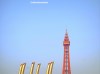 A view of Blackpool Tower set against a clear blue sky.