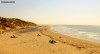 Beachgoers near Blackpool in Lancashire enjoying a warm, sunny September day.