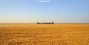 Remnants of an old pier jetty on St Annes beach in Lancashire.