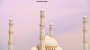 The Hazrat Sultan Mosque against a pale sky in the Kazakh capital Astana.