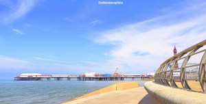 A view of Blackpool's Central Pier and tower on a bright summer's day.