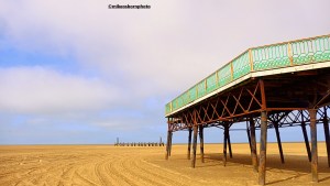 St Anne's Beach in Lancashire featuring the pier and old jetty.