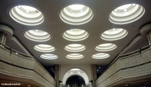 The Space Age atrium of Arasan, a bath house complex in Almaty, Kazakhstan.
