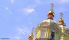 The colourful domed rooftops of Almaty's main Orthodox Cathedral in Kazakhstan,
