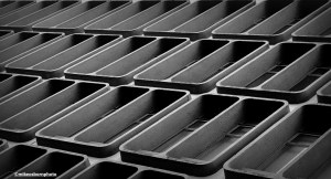 The concrete capsule facade of the University Academy 92 building in Manchester.