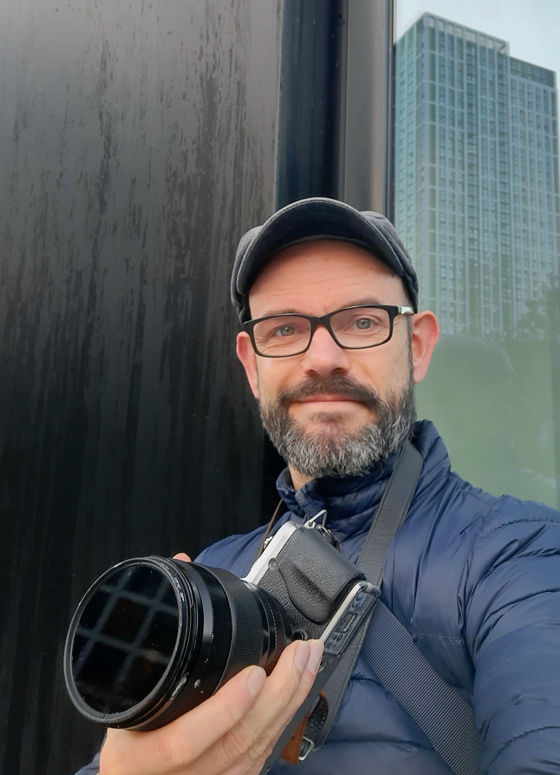 Mike Osborn in Manchester with his Fuji X-E1 camera.