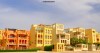 Villas painted in various pastel colours by the marina area of Egyptian Red Sea resort El Gouna.